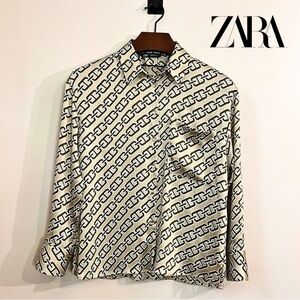 NWOT Zara Chain Link Print Blouse
